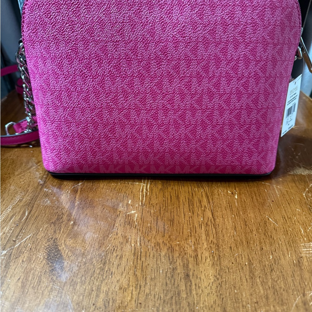 Michael Kors Pink and Black Crossbody Bag with Chain Strap - Picture 3 of 6